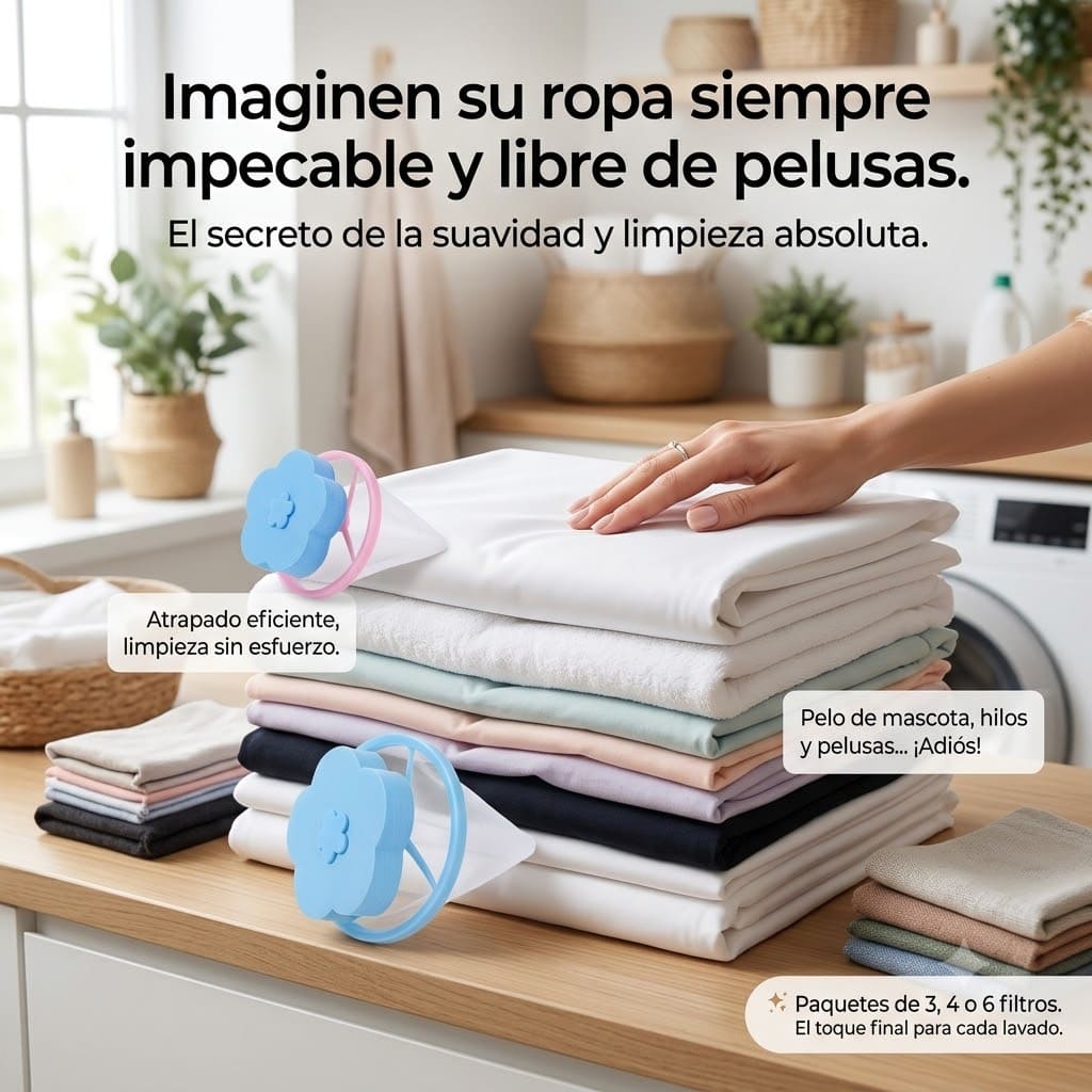 3x Filtro para Lavadora 🧺: Adiós a los pelos y pelusas de tu ropa 👕
