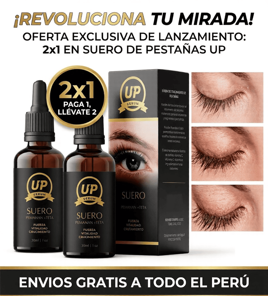 Suero UP® 3 en 1: Alargamiento de Pestañas, Cejas y Barba - 30ml