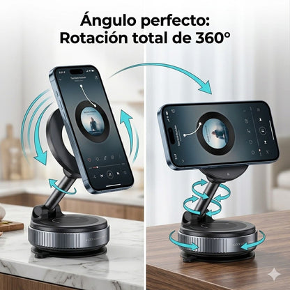 Soporte Magnético 360° de Celular para Auto - Escritorio - Vidrio
