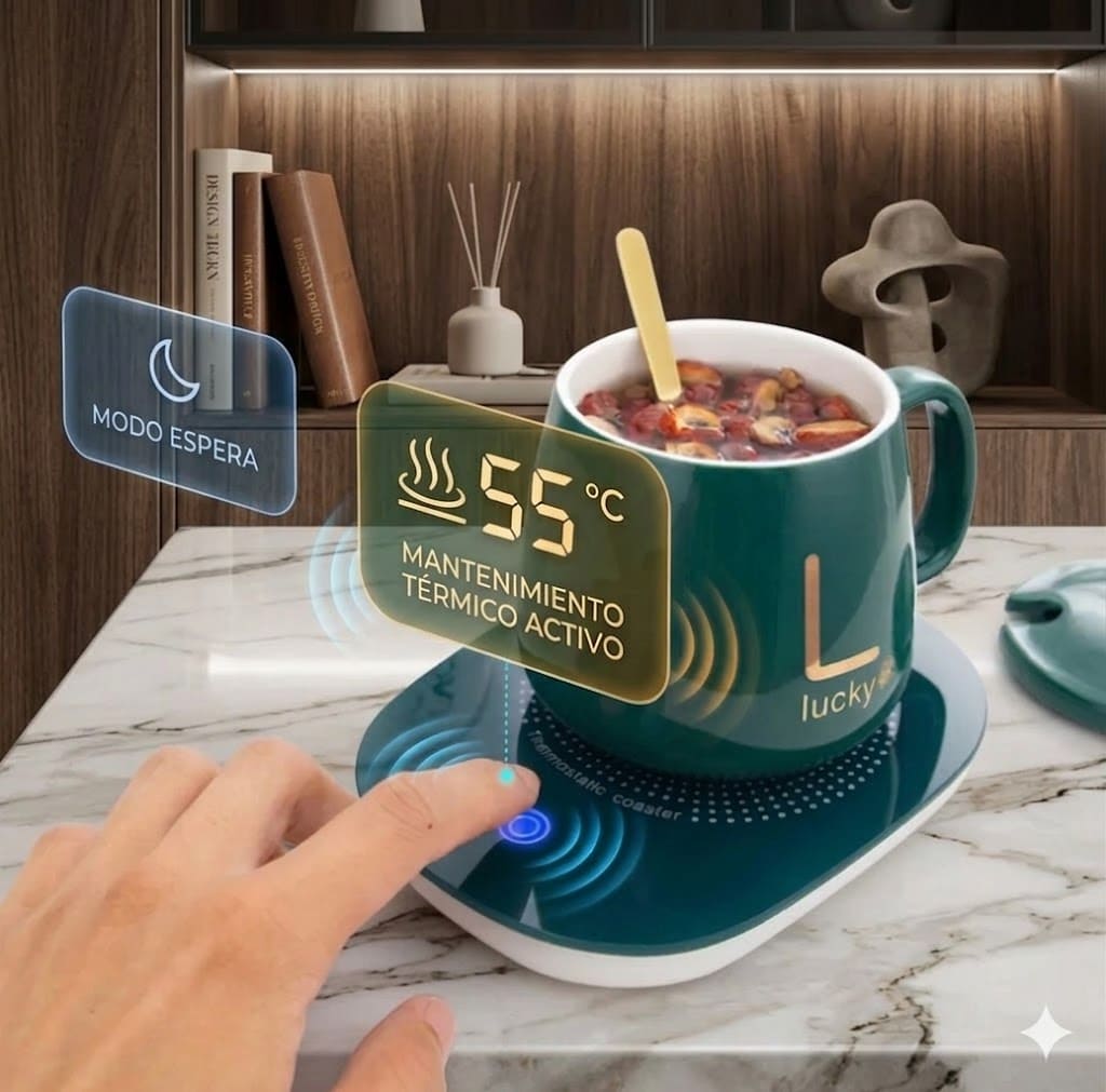 TAZA CERAMICA MUG - BASE ELECTRICA: DILE ADIÓS A LAS BEBIDAS FRIAS