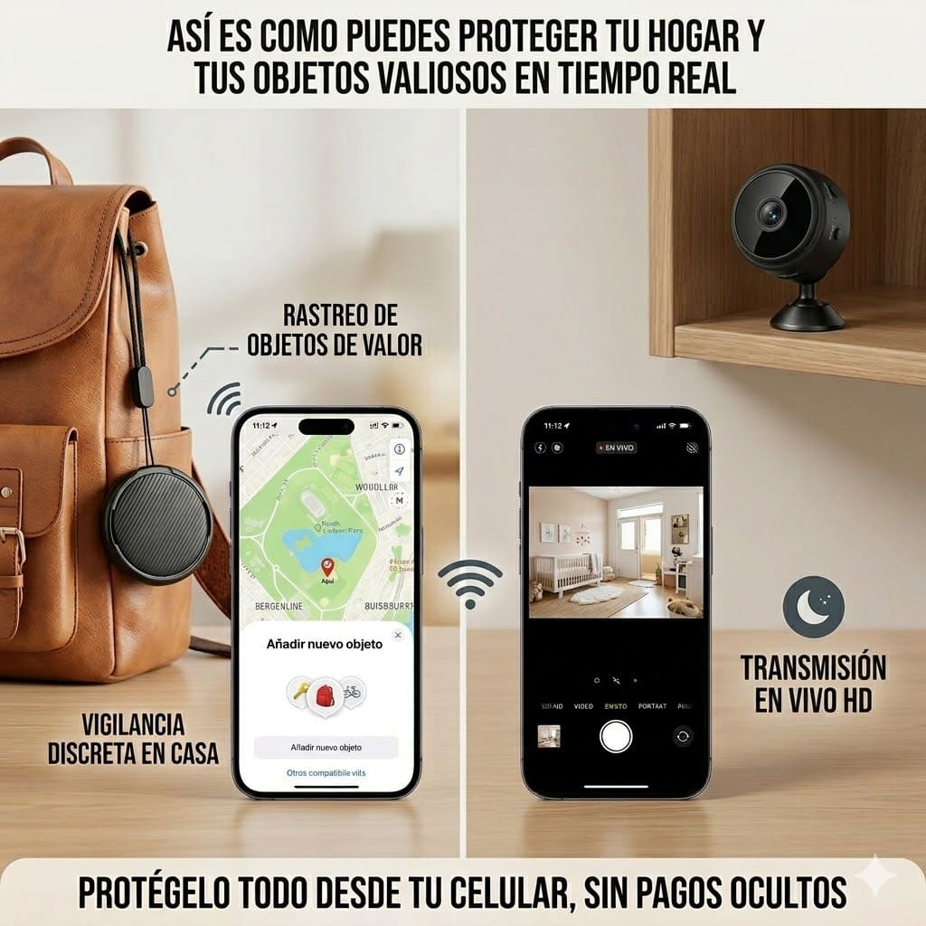 Kit Seguridad Total: Localizador Inteligente + Cámara Espia A9 (GRATIS)