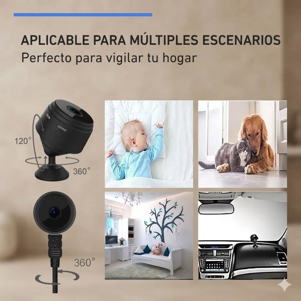 Mini Cámara A9 - Video HD + Audio integrado. 🎥👂