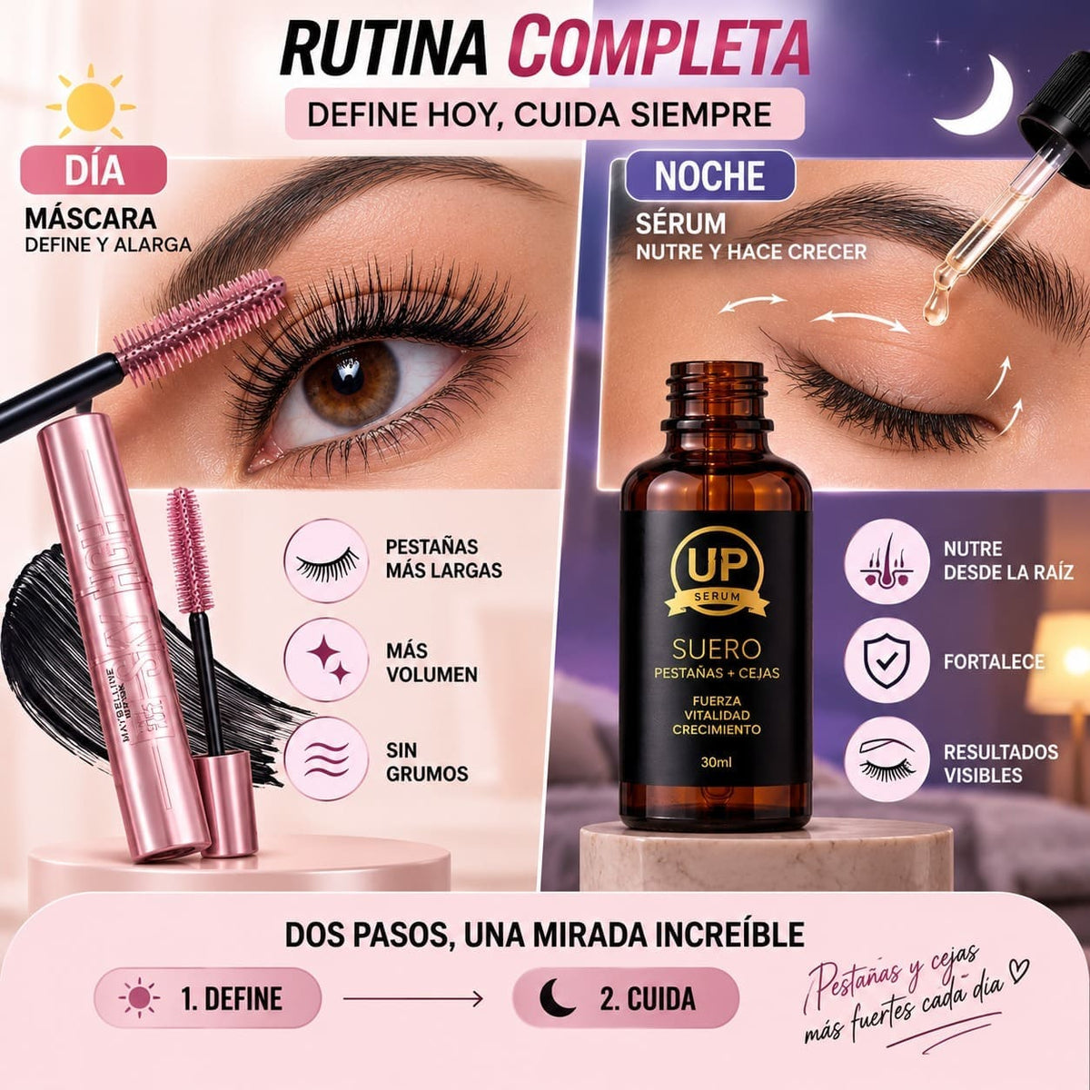 ✨ Combo Mirada de Impacto: Máscara Sky High + Serum Fortalecidor 👁️💖