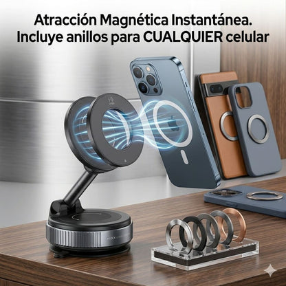 Soporte Magnético 360° de Celular para Auto - Escritorio - Vidrio