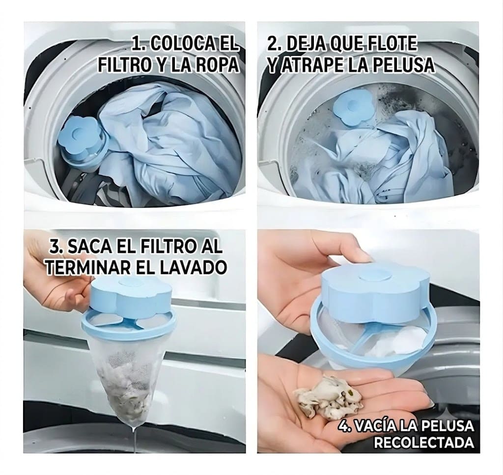 3x Filtro para Lavadora 🧺:  Adiós a los pelos y pelusas de tu ropa 👕