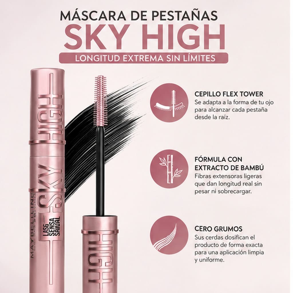 Combo Pestañas Perfectas: Máscara Sky High + Rizador Eléctrico 🎁