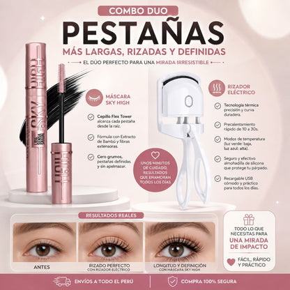 Combo Pestañas Perfectas: Máscara Sky High + Rizador Eléctrico 🎁