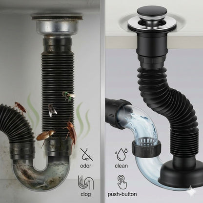 KIT DRENAJE FLEXIBLE 3 EN 1: Para lavatorios, baños y mucho más