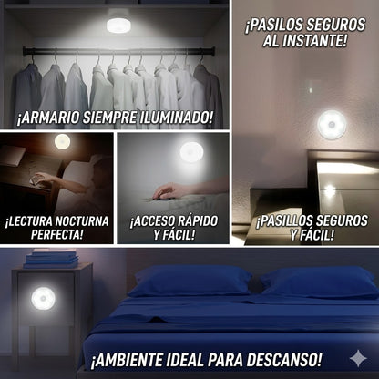 PACK DE 4 FOCO LÁMPARA LED CON SENSOR DE MOVIMIENTO
