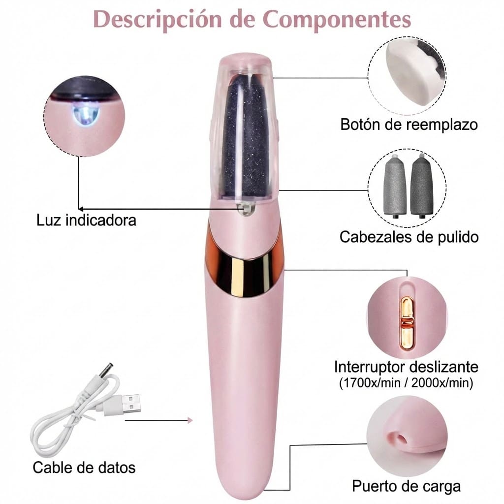 Pulidor de Callos Electrónico 👣 Elimina durezas sin esfuerzo. ☁️