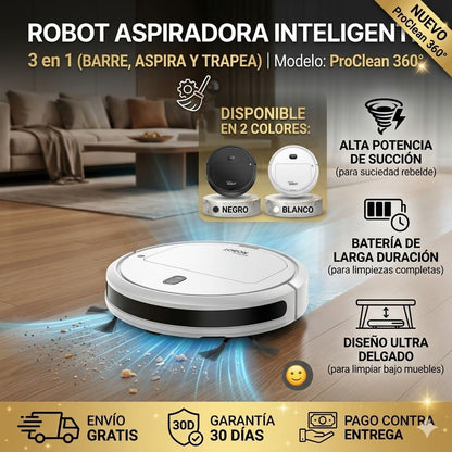 ASPIRADORA INTELIGENTE AUTOMATICO MULTIFUNCIONAL - Modelo ProClean360°