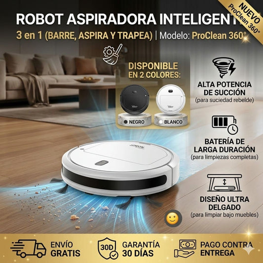 ASPIRADORA INTELIGENTE AUTOMATICO MULTIFUNCIONAL - Modelo ProClean360°